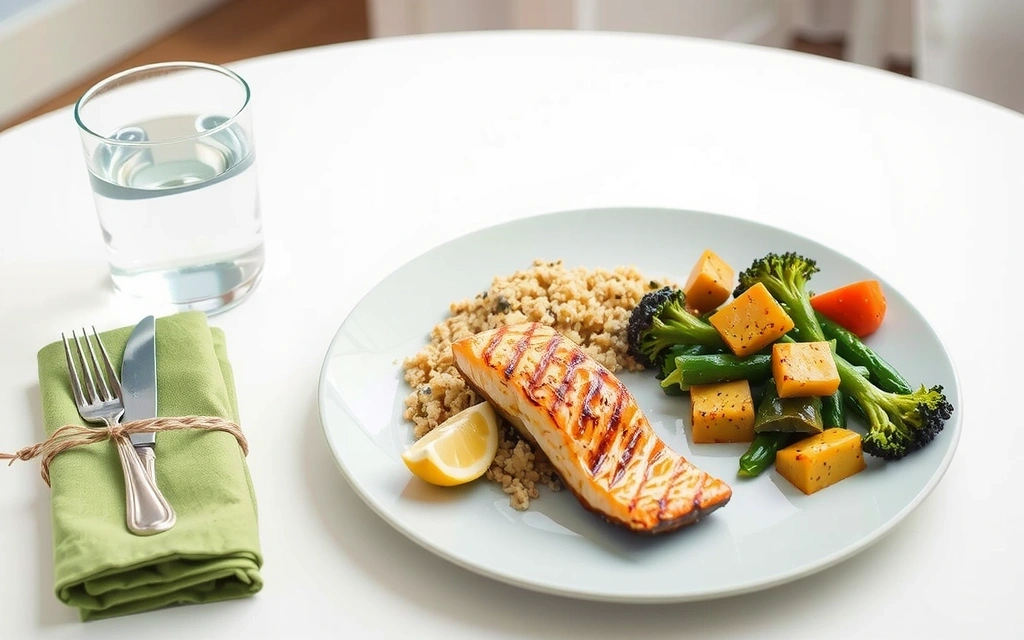 A person enjoying a healthy meal with fresh ingredients