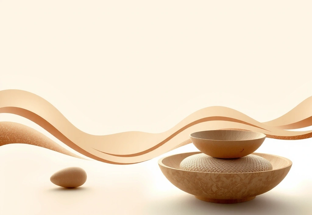 Abstract, serene image representing natural wellness and purity with soft, flowing lines and organic shapes